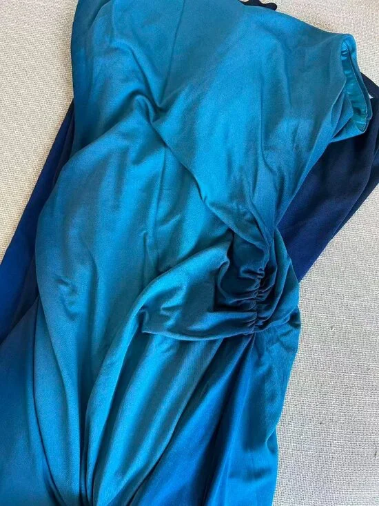 ✨ SALE  EUC SIMKHAI Aldina Jersey Midi Dress Teal Blue Ombre Cocktail Party - Picture 6 of 8